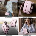 iPhone Duo CaseMe C36 RFID-blokkerende lommeboketui - Rosa