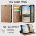 iPhone Duo Caseme 013 Series Lommebok-deksel - Brun