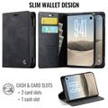 iPhone Duo Caseme 033 Lommebok-etui med kalvestruktur og RFID-blokkering - Svart