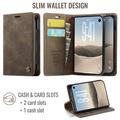 iPhone Duo Caseme 033 Lommebok-etui med kalvestruktur og RFID-blokkering - Kaffe