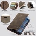 iPhone Duo Caseme 033 Lommebok-etui med kalvestruktur og RFID-blokkering - Kaffe