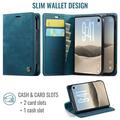 iPhone Duo Caseme 033 Lommebok-etui med kalvestruktur og RFID-blokkering - Grønn
