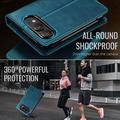 iPhone Duo Caseme 033 Lommebok-etui med kalvestruktur og RFID-blokkering - Grønn