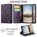 iPhone Duo Caseme 033 Lommebok-etui med kalvestruktur og RFID-blokkering - Lilla
