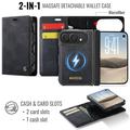 iPhone Duo Caseme C49 2-i-1 avtakbar lommebokveske - MagSafe-kompatibel, RFID - Svart