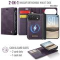 iPhone Duo Caseme C49 2-i-1 avtakbar lommebokveske - MagSafe-kompatibel, RFID - Lilla