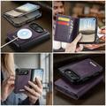 iPhone Duo Caseme C49 2-i-1 avtakbar lommebokveske - MagSafe-kompatibel, RFID - Lilla