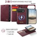 iPhone Duo Caseme C49 2-i-1 avtakbar lommebokveske - MagSafe-kompatibel, RFID - rød