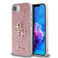 iPhone 16e Guess Fixed Glitter 4G Metal Logo Deksel - Rosa