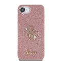 iPhone 16e Guess Fixed Glitter 4G Metal Logo Deksel - Rosa