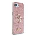 iPhone 16e Guess Fixed Glitter 4G Metal Logo Deksel - Rosa