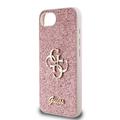 iPhone 16e Guess Fixed Glitter 4G Metal Logo Deksel - Rosa