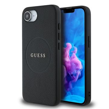 iPhone 16e Guess Grained Classic Logo Hybrid-deksel - MagSafe-kompatibel - Svart