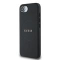 iPhone 16e Guess Grained Classic Logo Hybrid-deksel - MagSafe-kompatibel - Svart