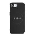 iPhone 16e Guess Grained Classic Logo Hybrid-deksel - MagSafe-kompatibel - Svart