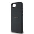 iPhone 16e Guess Grained Classic Logo Hybrid-deksel - MagSafe-kompatibel - Svart