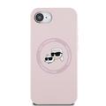 iPhone 16e Karl Lagerfeld Karl and Choupette MagSafe-etui i flytende silikon - Rosa