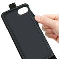 iPhone 16e Vertikalt Flip-Deksel med Kortlomme - Svart