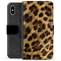 iPhone X / iPhone XS Premium Lommebok-deksel - Leopard