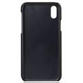 iPhone X/XS KSQ Belagt Plast Deksel med Kortlommer - Svart