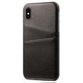 iPhone X/XS KSQ Belagt Plast Deksel med Kortlommer - Svart