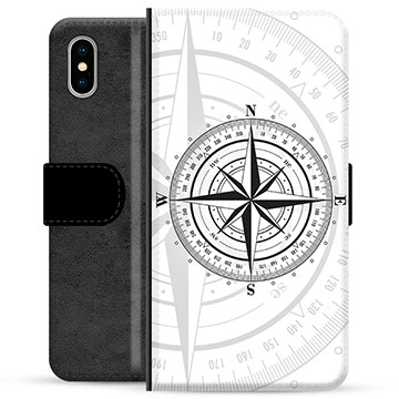 iPhone X / iPhone XS Premium Lommebok-deksel - Kompass