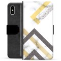 iPhone X / iPhone XS Premium Lommebok-deksel - Abstrakt Marmor