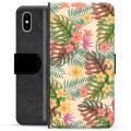 iPhone X / iPhone XS Premium Lommebok-deksel - Rosa Blomster