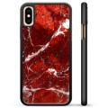 iPhone X / iPhone XS Beskyttelsesdeksel - Rød Marmor