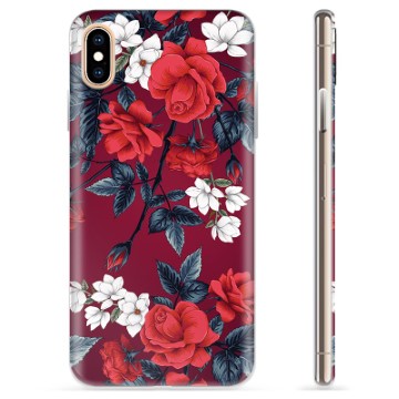 iPhone X / iPhone XS TPU-deksel - Vintage Blomster