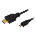 LogiLink HDMI-kabel med Ethernet - HDMI hann -> Micro HDMI hann - 1m - Svart