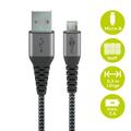 Goobay MicroUSB / USB-A-kabel - 0,5 m - Stellargrå / Sølv
