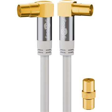 Goobay vinklet antennekabel - 135 dB - 2 m - Hvit