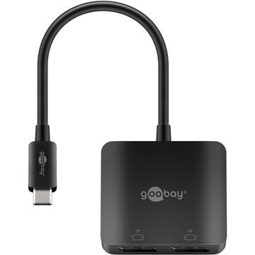 Goobay USB-C til Dobbelt DisplayPort - Svart