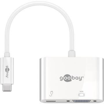 Goobay USB-C til VGA / USB-C PD - Hvit