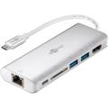 Goobay USB-C til HDMI, USB 3.0, Ethernet, Minnekortleser & PD Adapter - Sølv