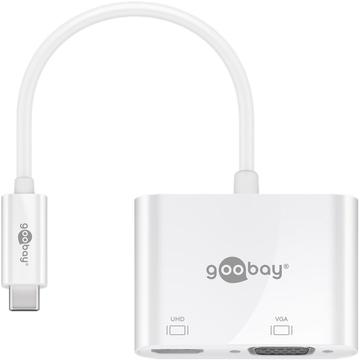 Goobay USB-C til HDMI/VGA Adapter - Hvit
