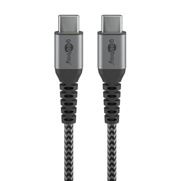 Goobay USB-C / USB-C-kabel - 0,5 m - Stellargrå / Sølv