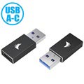 Angelbird USB 3.1 Type-A- / Type-C-adapter - Svart