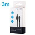 Forever Charge & Sync MicroUSB Kabel - 3m - Svart