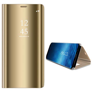 Samsung Galaxy S9 Luxury Mirror View Flip-deksel - Gull