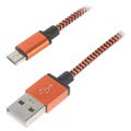 Premium USB 2.0 / MicroUSB Kabel - 3m - Oransje