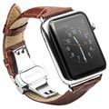 Apple Watch Series SE/6/5/4/3/2/1 Qialino Lær Armbånd - 42mm, 44mm - Brun