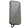 Vannavstøtende Solcellelader / Powerbank - 20000mAh (Åpen Emballasje - Utmerket) - Grønn