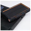 Vanntett Solcellelader med Dobbel USB - 10000mAh - Oransje / Svart