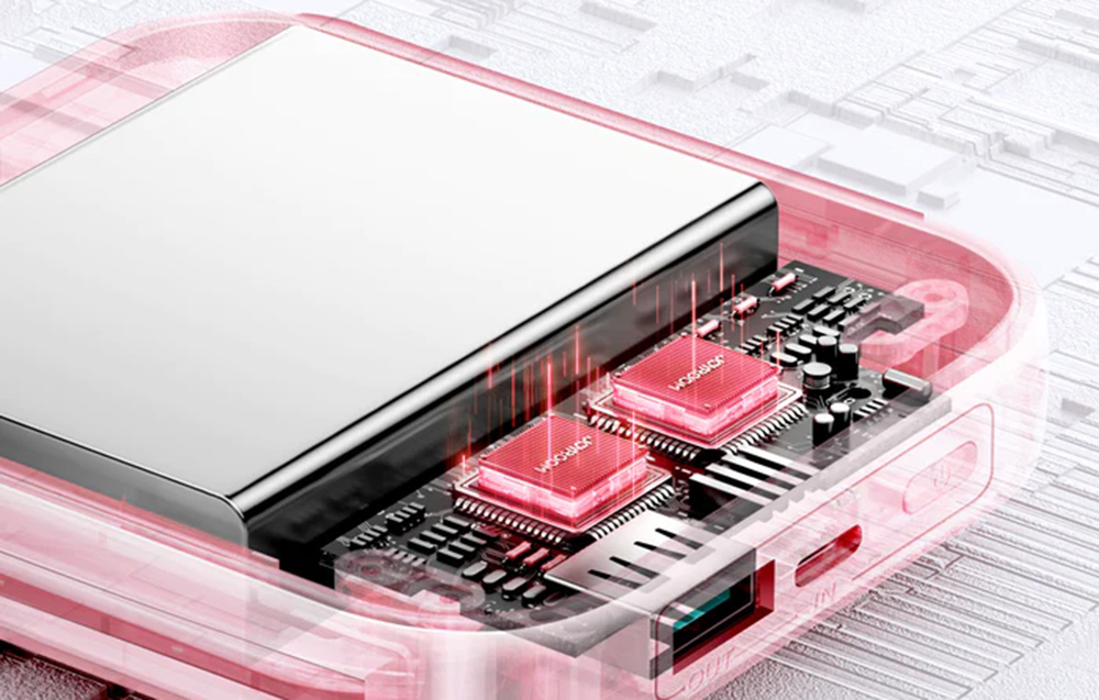 Joyroom JR-L009 Cutie Power Bank 10000mAh m. USB-C & Lightning-kabler - 12W - Blå