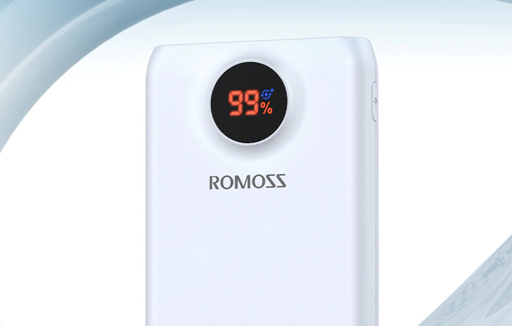Romoss SW20PF strømbank 20000mAh/22.5W - USB-C, 2xUSB-A - Hvit