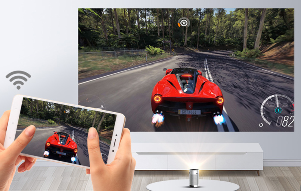 Byintek P7 Smart trådløs DLP-projektor - Android 8.1 - Sølv