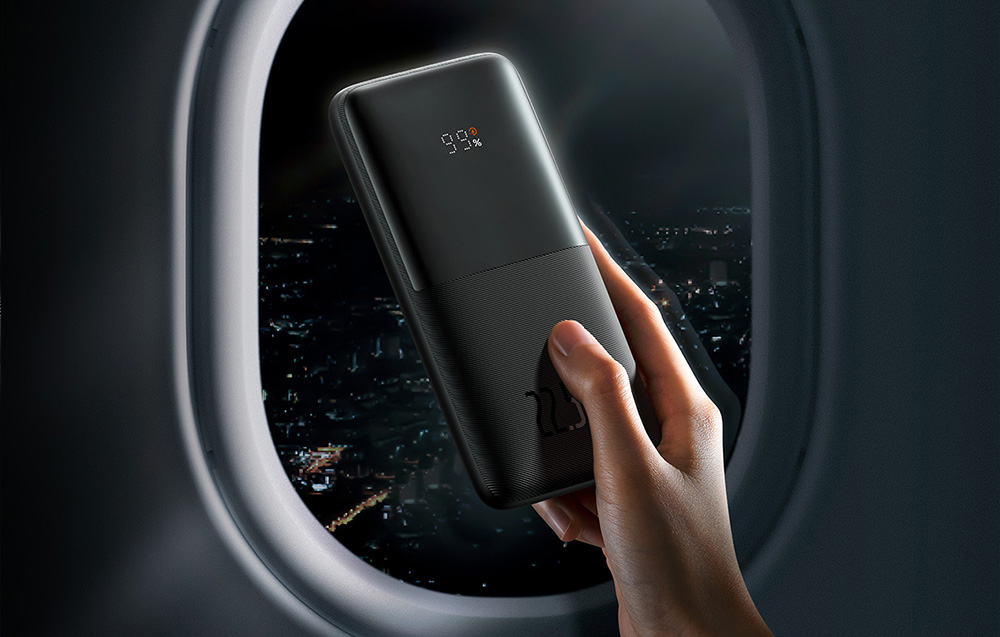 Baseus Bipow Pro Digital Display Fast Charge Power Bank 10000mAh/22.5W - 2xUSB, USB-C - Svart