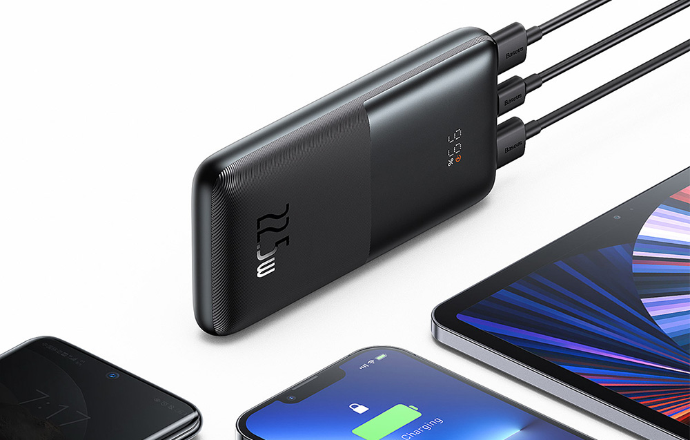 Baseus Bipow Pro Digital Display Fast Charge Power Bank 10000mAh/22.5W - 2xUSB, USB-C - Svart